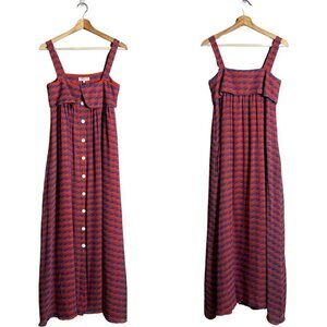 NWOT Opening Ceremony 100% Silk Patterned Tent Maxi Dress Women's 0 Orange Flowy